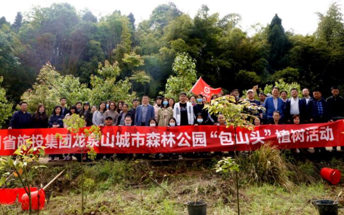 兴发娱乐集团组织开展2021年龙泉山都会森林公园“包山头”植树运动